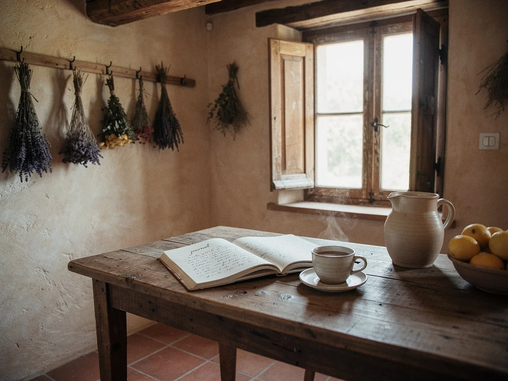 Coin cuisine et écriture en Provence