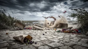 Désert de marché en Camargue balayé par le mistral, gâchant une journée de marché animée